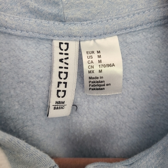 H&M Divided Baby Blue Full Zip Hoodie Size Medium - Picture 3 of 5